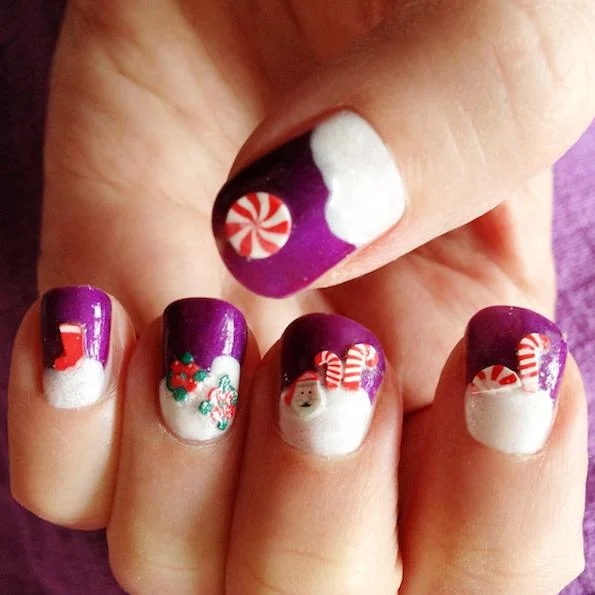 Christmas manicure in 5 minutes