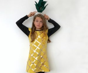 DIY naredi sam pustni kostum za otroke ananas