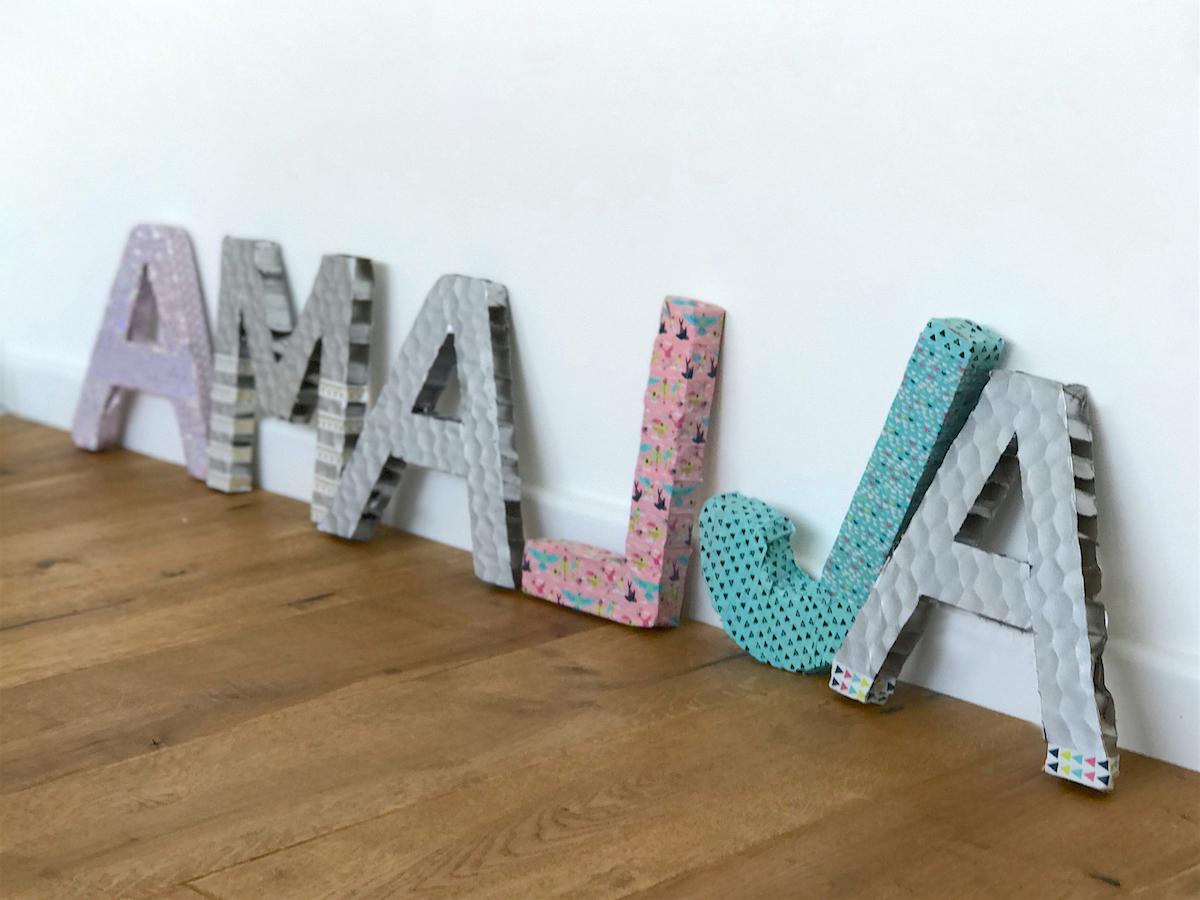 letters cardboard ikea diy home kids decor