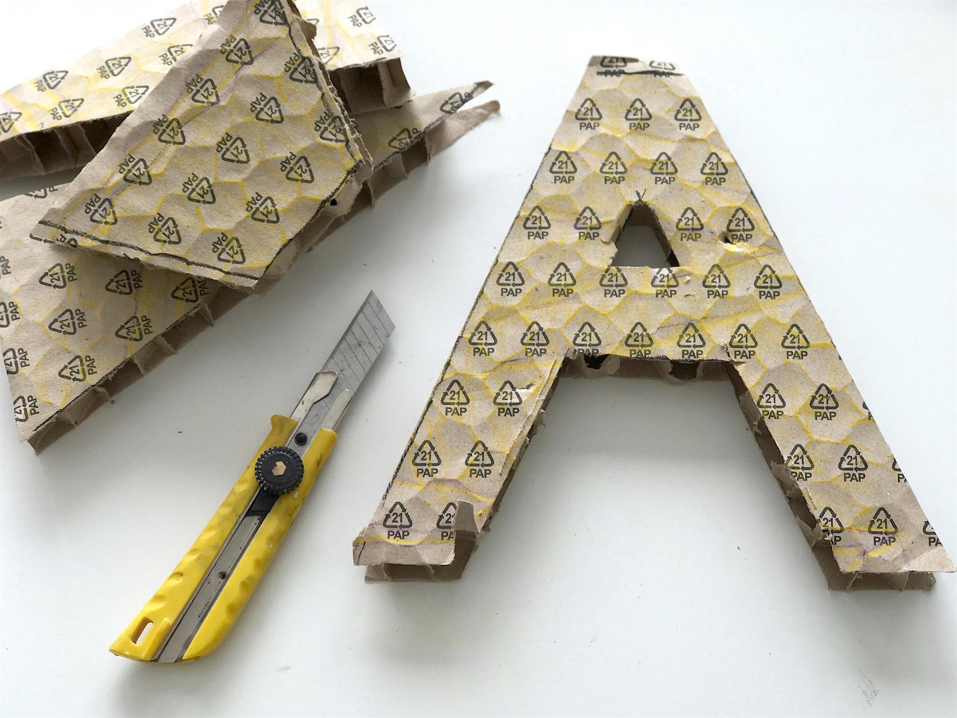 Decorative letters from cardboard - Beautyfull Blog