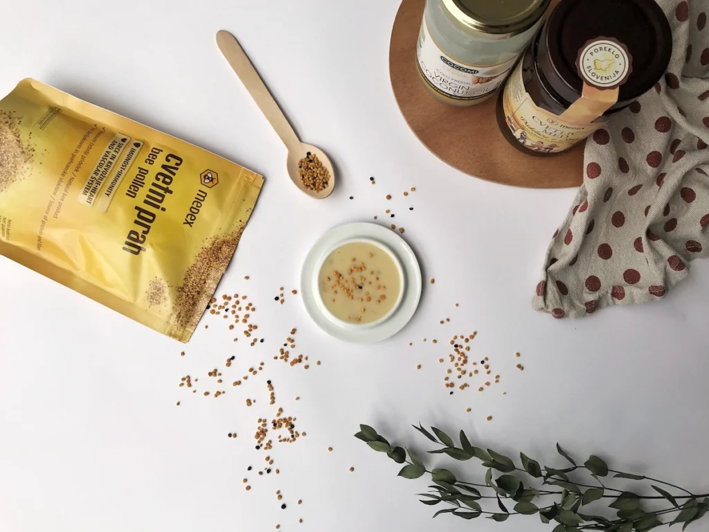domača maska za obraz medex cvetni prah beautyfull blog jogurt
