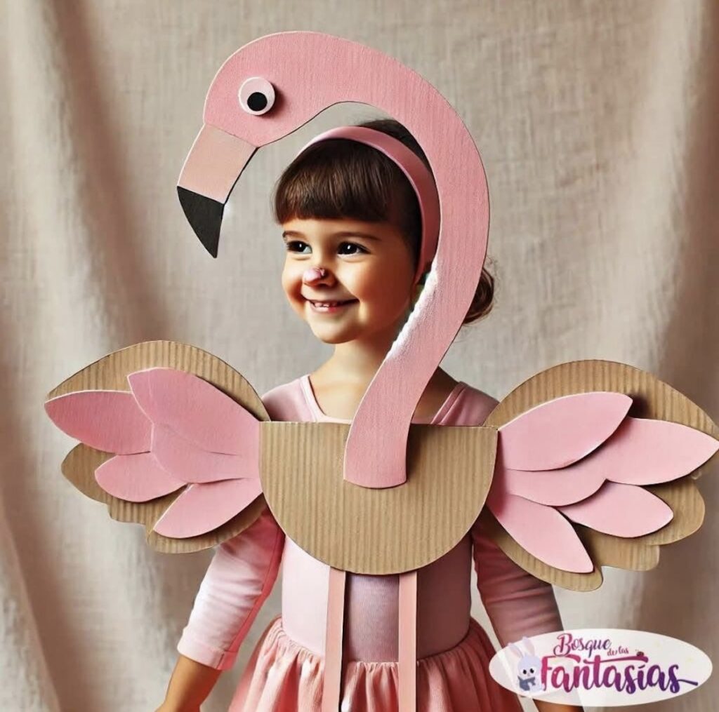 FLAMINGO PUSTNI KOSTUM NAREDI SAM IZ KARTONA