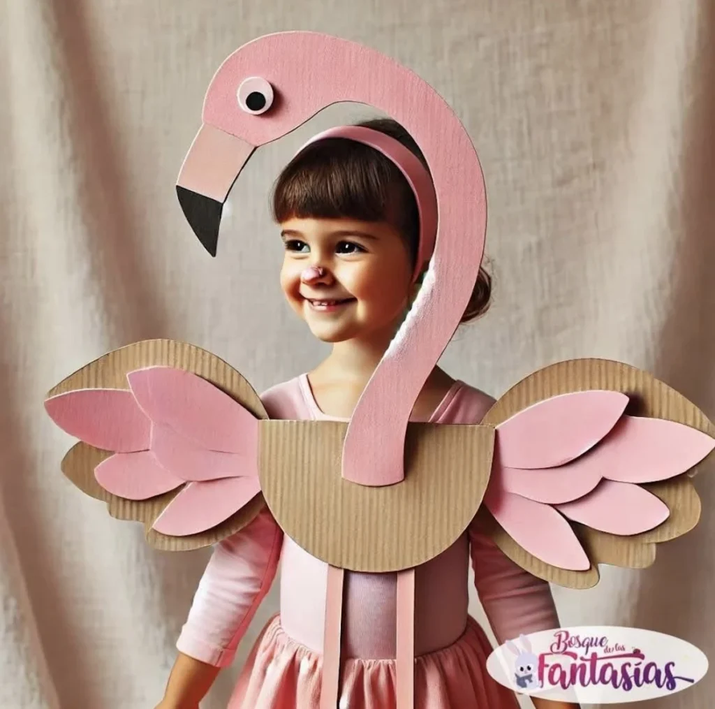 FLAMINGO PUSTNI KOSTUM NAREDI SAM IZ KARTONA