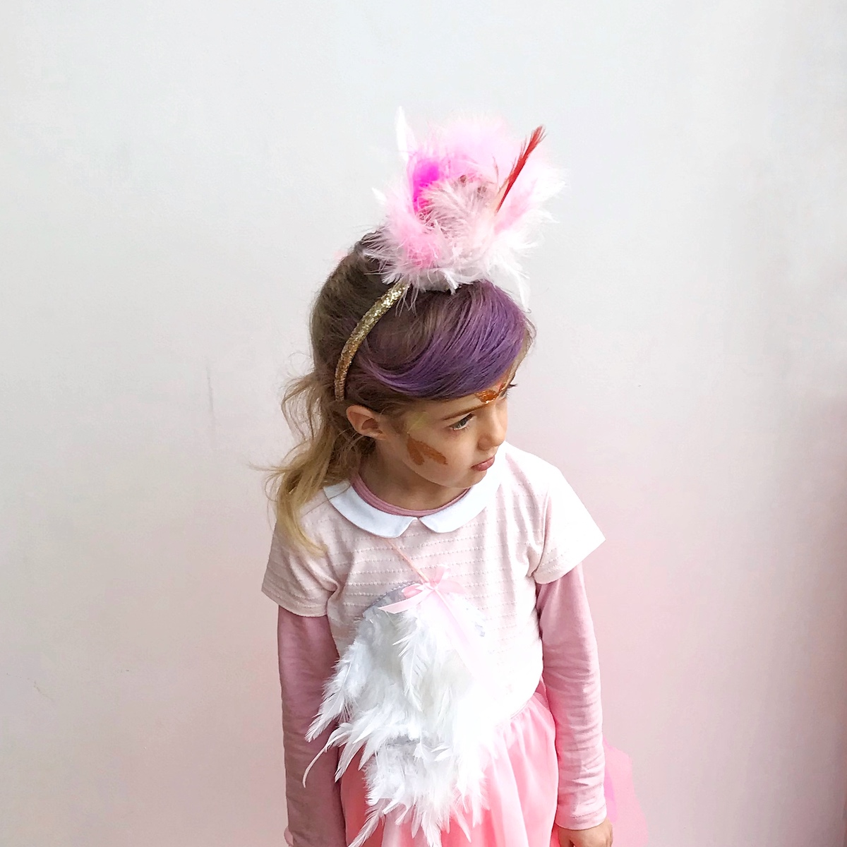 pustni kostum DIY flamingo otroški beautyfull blog nika veger naredi sam