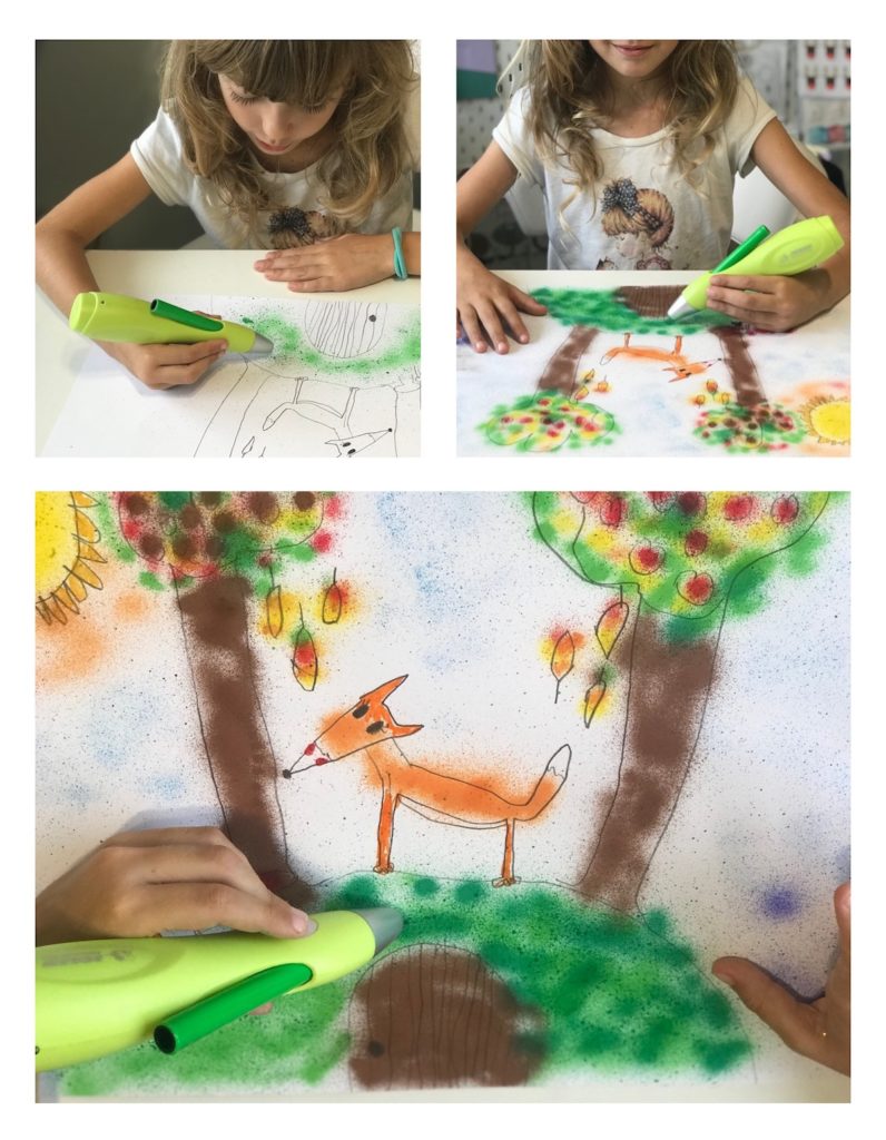 jolly ustvarjanje barvice otroci airbrush pihalni flumastri