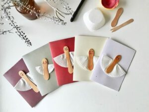 čestitke in voščilnice iz recikliranega materiala diy angelčki