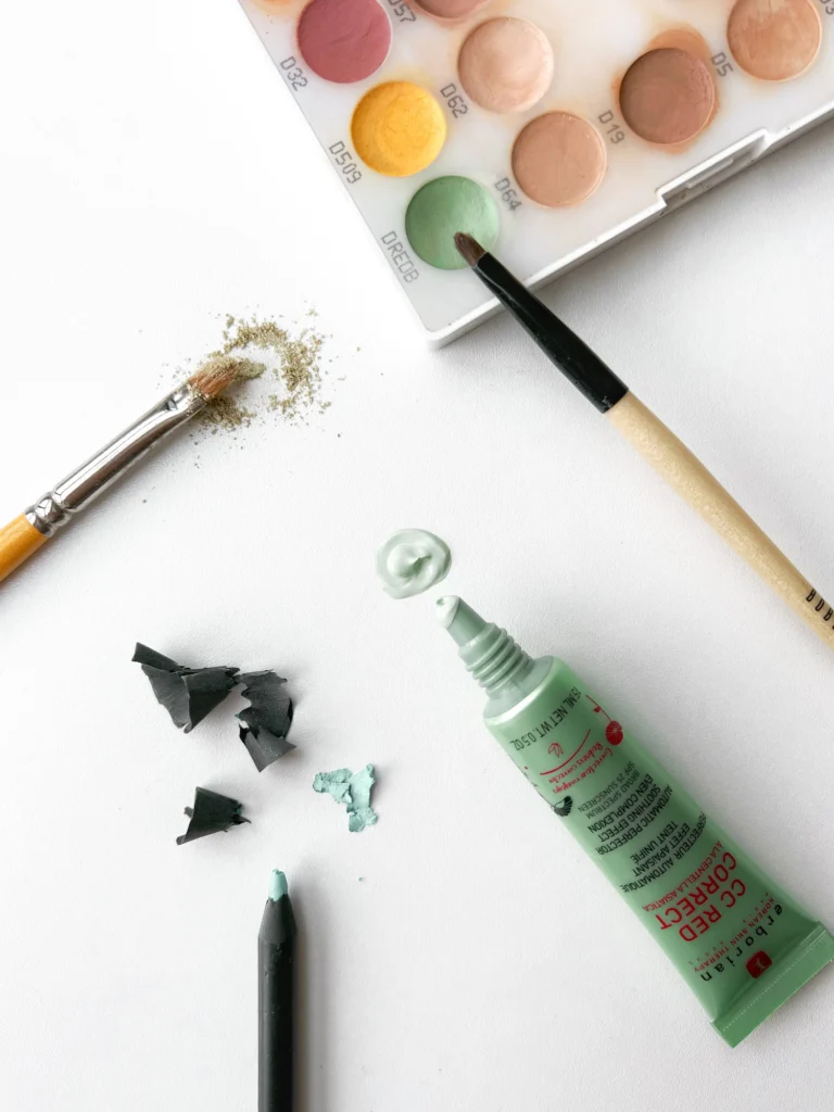 zeleni korektor različne teksture