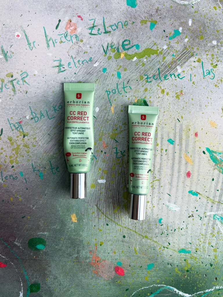 zelen korektor akne rdečice nega erborian cc krema red correct nika veger beautyfullblog