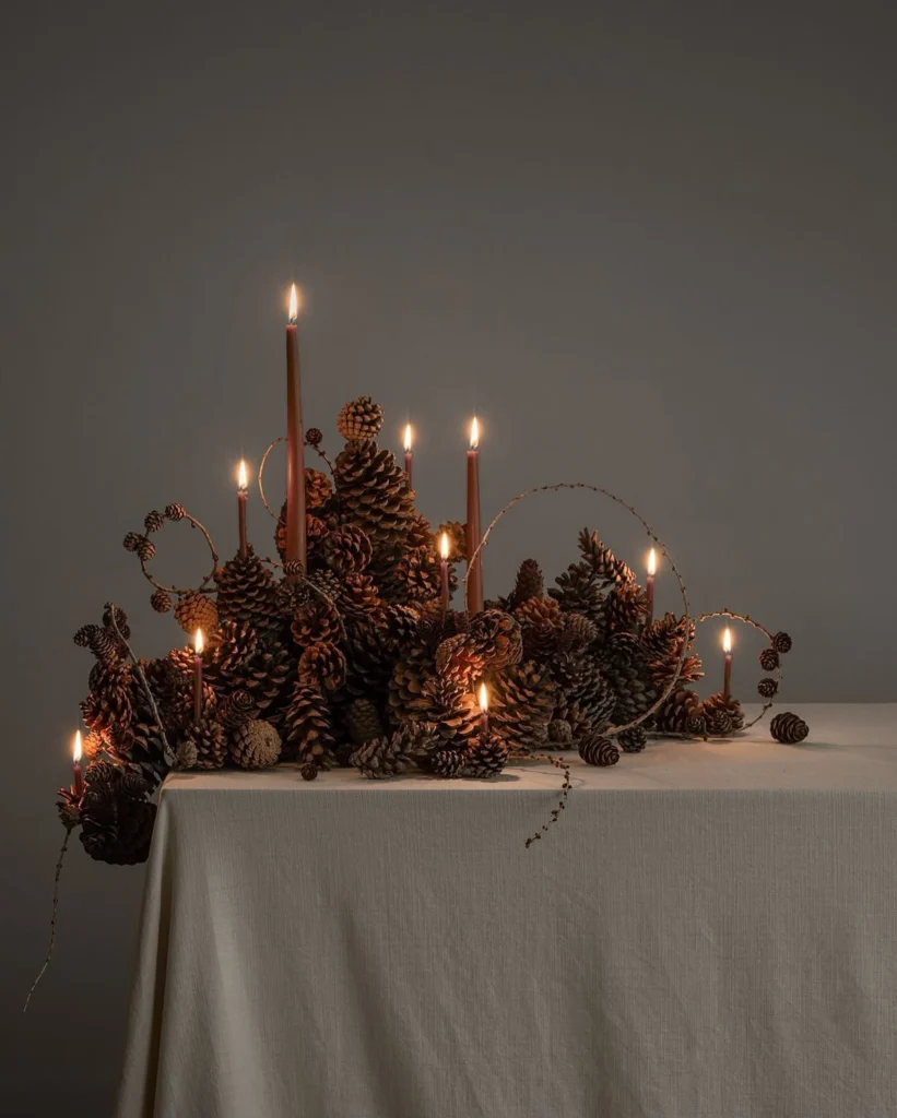 praznična okrasitev s storži