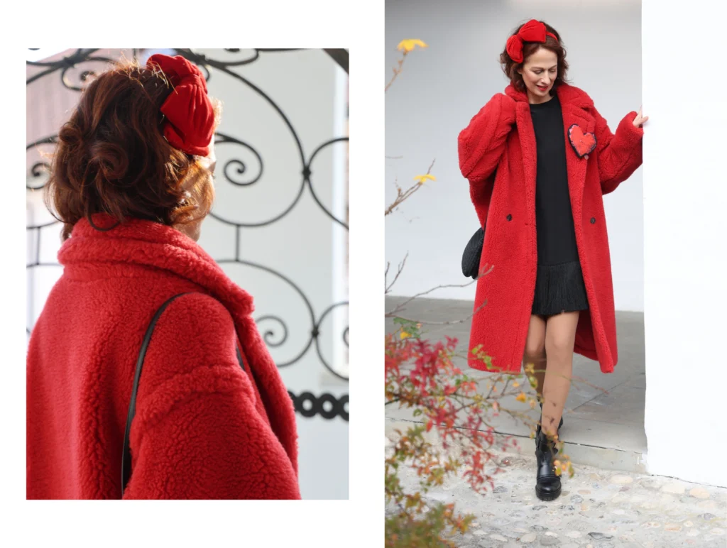 second hand oblačila max mara plašč teddy rdeč 2nd chance nika veger fužinski grad trajnostna moda