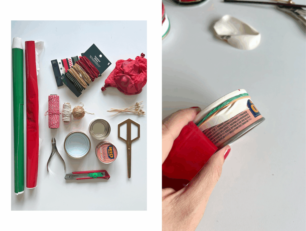 kako ustvariti DIY prazničen okrasek recikliranje iz konzerve tunine Rio Mare nika veger