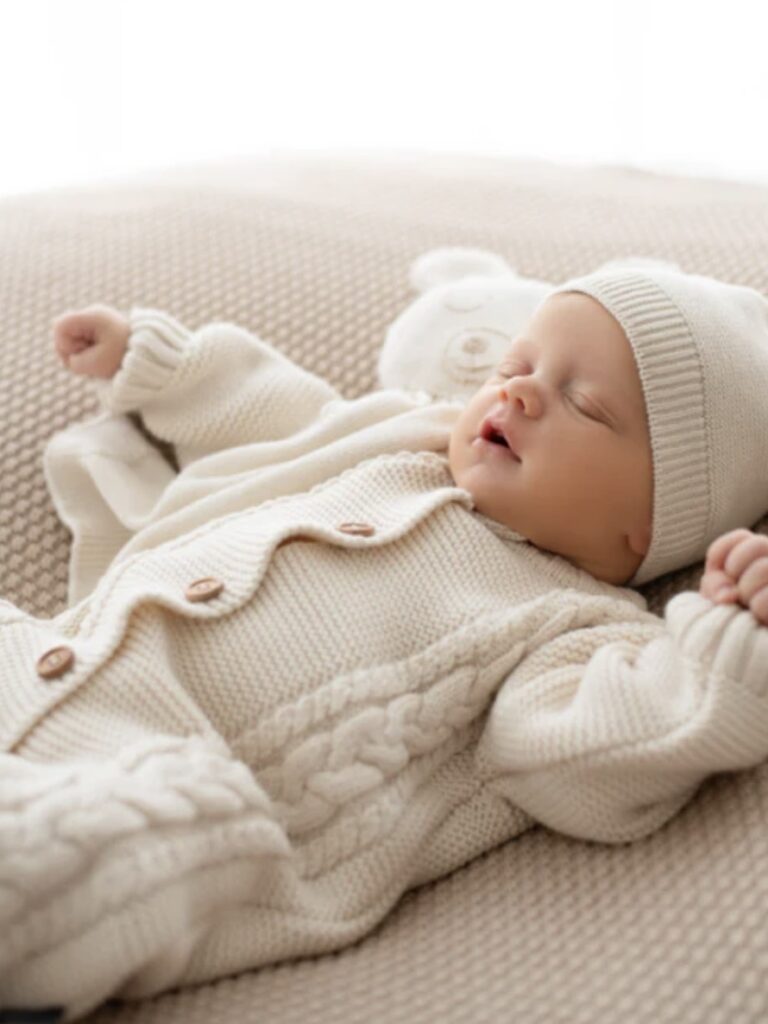 Knitted blankets and children’s collections from Jakopina, made from organic cotton and merino wool.