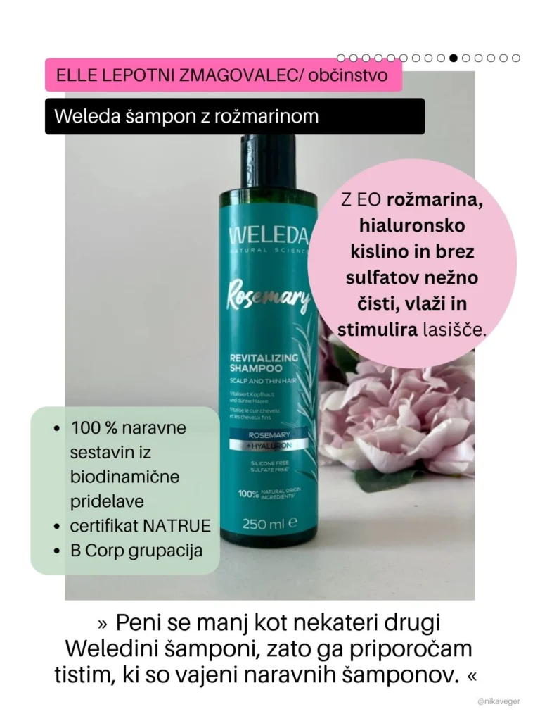 weleda šampon z rožmarinom Elle Beauty Awards Slovenija zmagovalci nika veger beautyfullblog 