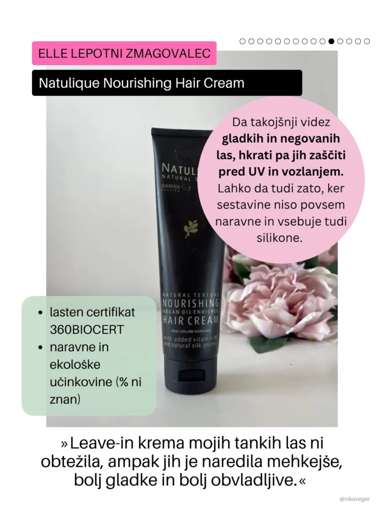 Natulique krema za nego las Elle Beauty Awards Slovenija zmagovalci nika veger beautyfullblog