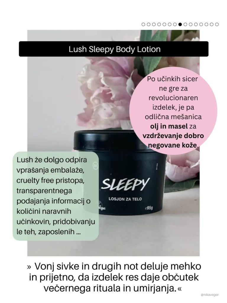 lush sleepy maslo za telo Elle Beauty Awards Slovenija zmagovalci nika veger beautyfullblog 